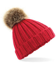 Fur pop pom chunky beanie - Image 3