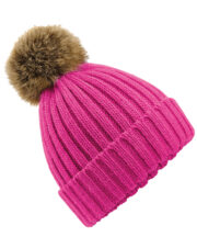 Fur pop pom chunky beanie - Image 4