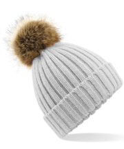 Fur pop pom chunky beanie - Image 5
