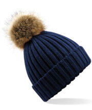 Fur pop pom chunky beanie - Image 7