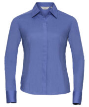 Women's long sleeve polycotton easycare fitted poplin shirt - Image 2
