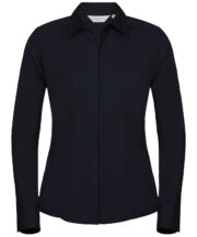 Women's long sleeve polycotton easycare fitted poplin shirt - Image 5