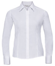 Women's long sleeve polycotton easycare fitted poplin shirt - Image 6