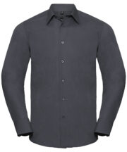 Long sleeve polycotton easycare fitted poplin shirt - Image 3