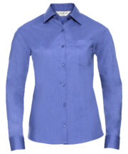 Women's long sleeve polycotton easycare poplin shirt - Image 3