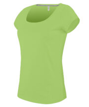 Ladies boat neck short-sleeved T-shirt