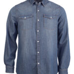 Men's long-sleeved denim shirt