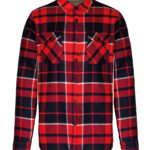 Sherpa-lined checked shirt jacket