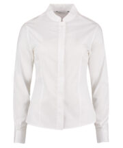 Women's mandarin collar shirt long-sleeved (tailored fit) - Image 2