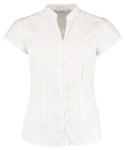 Women's continental blouse mandarin collar cap sleeve (tailored fit) - Image 2