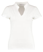 Women's corporate short-sleeved top v-neck mandarin collar (regular fit) - Image 2