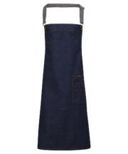 District waxed-look denim bib apron - Image 2