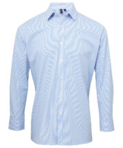 Microcheck (Gingham) long sleeve cotton shirt - Image 2