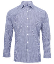 Microcheck (Gingham) long sleeve cotton shirt - Image 3