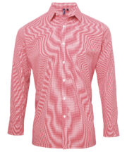 Microcheck (Gingham) long sleeve cotton shirt - Image 4