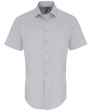 Stretch fit cotton poplin short sleeve shirt - Image 3