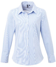 Women's Microcheck (Gingham) long sleeve cotton shirt - Image 2