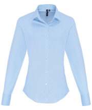 Women's stretch fit cotton poplin long sleeve blouse - Image 2