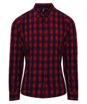 Women's Mulligan check cotton long sleeve shirt - Image 2