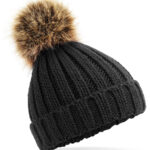 Infant/junior fur pom pom chunky beanie