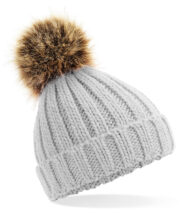 Infant/junior fur pom pom chunky beanie - Image 2