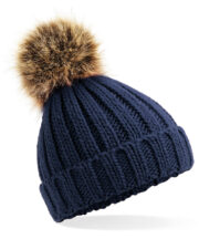 Infant/junior fur pom pom chunky beanie - Image 3
