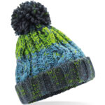 Junior corkscrew pom pom beanie