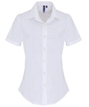 Women's stretch fit cotton poplin short sleeve blouse - Image 4