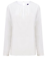 Women's pleat front long sleeve blouse - Image 2