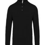 Jersey knit long sleeve polo shirt