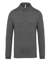 Jersey knit long sleeve polo shirt - Image 2
