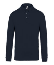 Jersey knit long sleeve polo shirt - Image 3