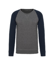 Men's two-tone organic crew neck raglan sleeve sweatshirt - Image 2