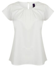 Women's pleat front short sleeve blouse - Image 2
