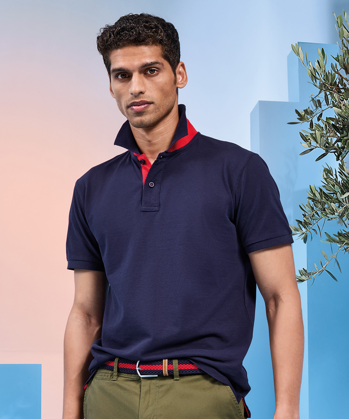 AQ012_LS00_2025.jpg Men's classic fit contrast polo - Image 1