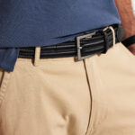 Leather braid belt