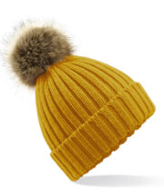 Fur pop pom chunky beanie - Image 6