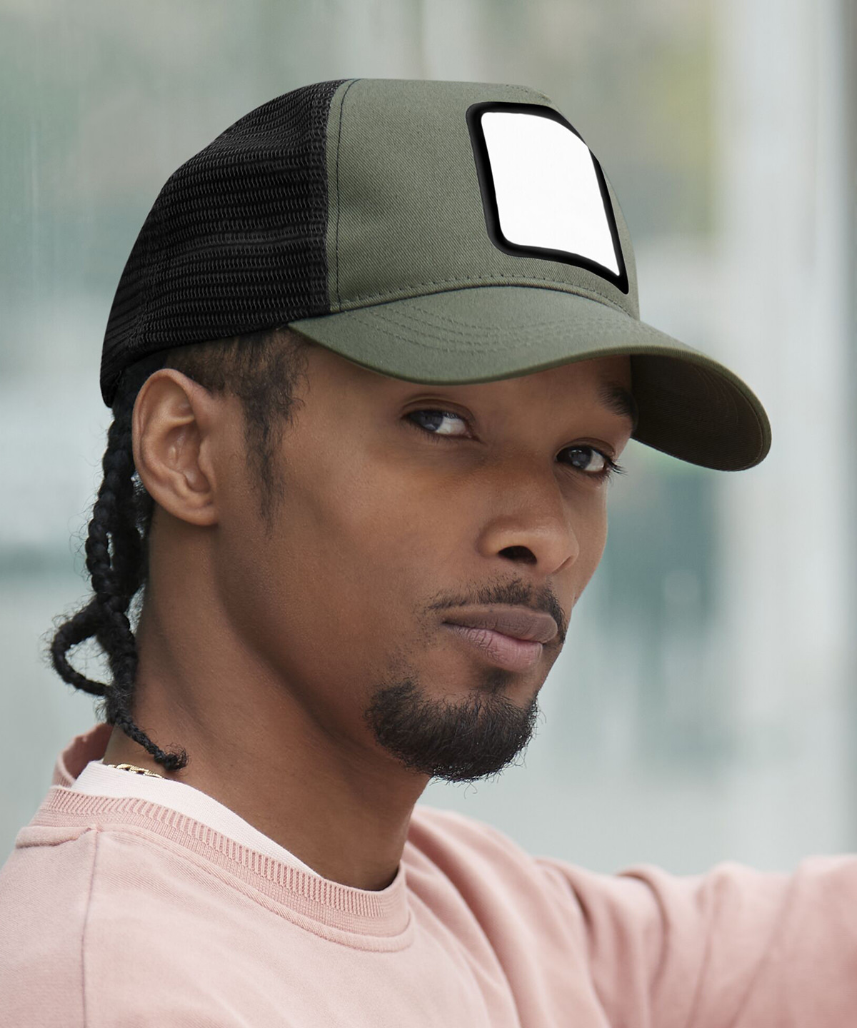 BC636_LS00_2025.jpg Appliqué patch 5-panel trucker - Image 1