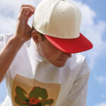 Contrast flat peak 6-panel cap