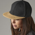 Suede peak snapback