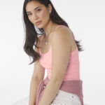 Women's micro rib spaghetti strap tank