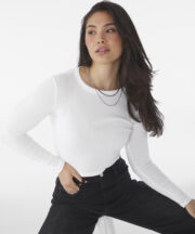 Women's micro rib long sleeve baby t-shirt