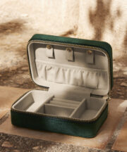 Velvet travel jewellery box