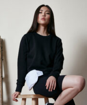 Women's terry cropped crew