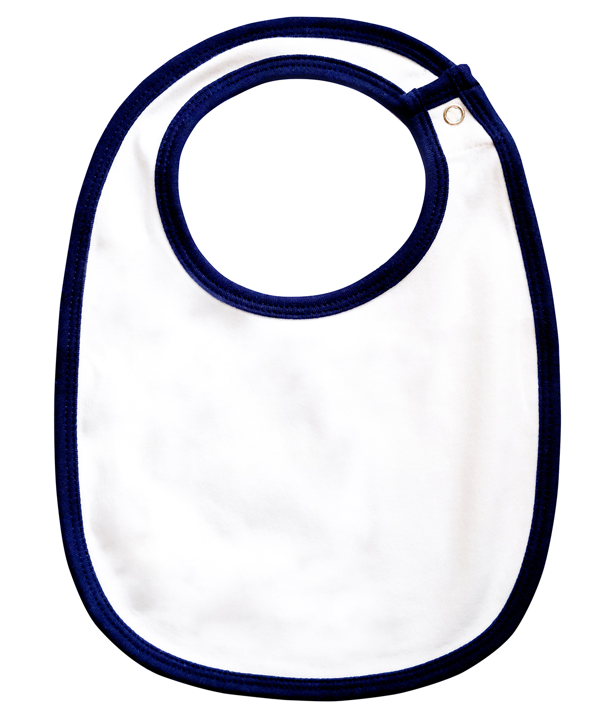 BZ059_White_NauticalNavy_FT.jpg Single layer bib - Image 1