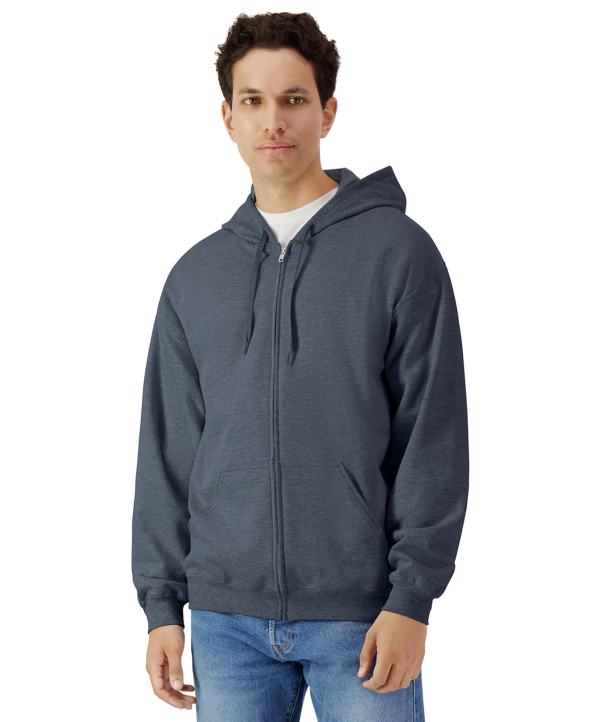Adult Full Zip Hooded Sweatshirt Softstyle midweight fleece adult full-zip hooded sweatshirt - Image 1