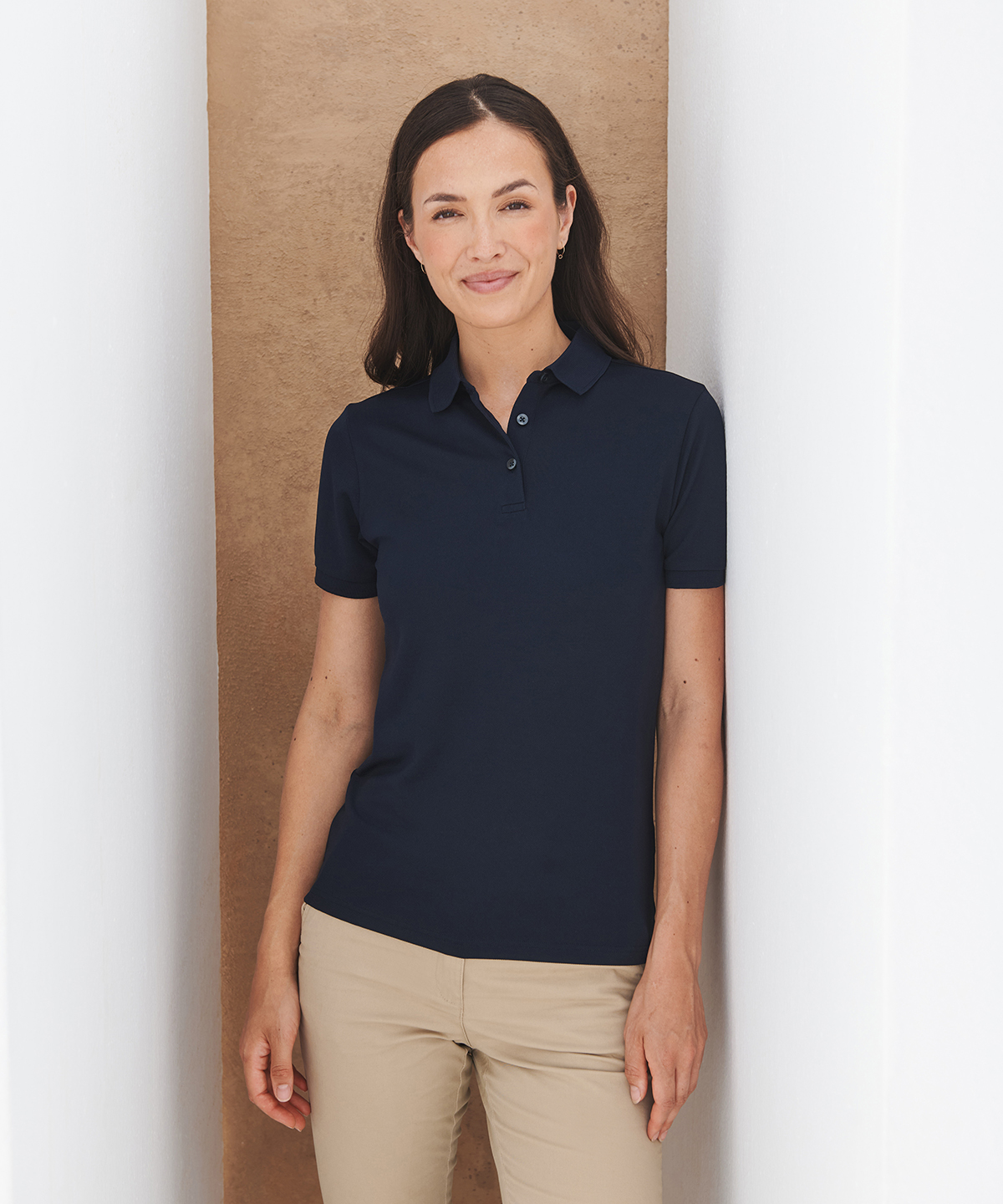 HB466_LS00_2025.jpg Women's recycled polyester polo shirt - Image 1