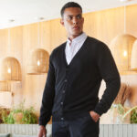 V-button cardigan