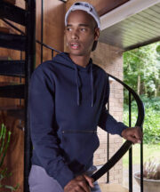 Regular fit piqué hoodie with zipped pocket