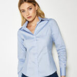 Women's corporate Oxford blouse long-sleeved (tailored fit)